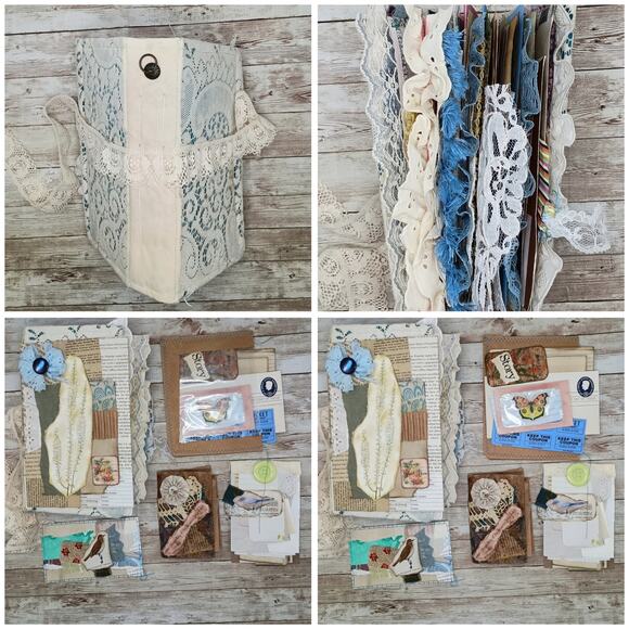 Turquoise Embellished Junk Journal: Flowers, Birds and Butterflies (Love WYD) - Picture 4 of 16